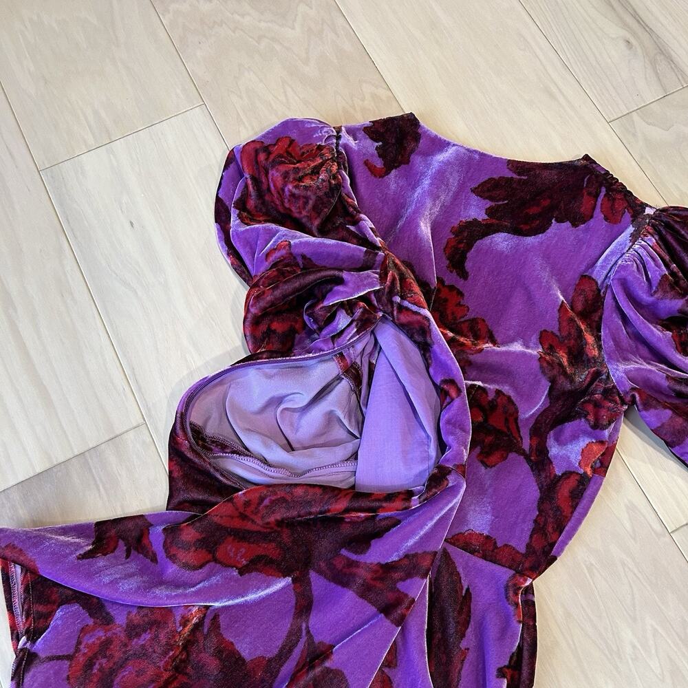 RHODE Leanna Velour Floral Mini Dress Women’s Small - Picture 8 of 10